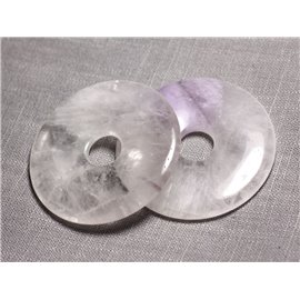 1pc - Colgante de piedra amatista lavanda clara Grand Round Circle Donut Pi 60mm Púrpura Púrpura Blanco - 4558550091338
