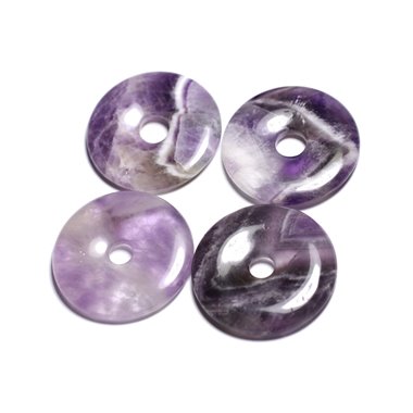 1pc - Pendentif Pierre - Amethyste Rond Cercle Donut Pi 40mm violet mauve - 7427039736251