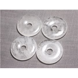 Pendentif Pierre semi précieuse - Cristal de Roche Quartz Donut Pi 40mm - 4558550091468