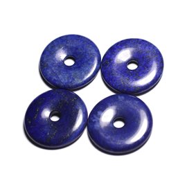 1pc - Perle Pendentif Pierre - Rond Cercle Anneau Donut Pi 40mm - Lapis Lazuli bleu roi nuit doré - 4558550091376