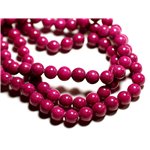 10pc - Perles de Pierre - Jade Boules 8mm Rose Fuchsia - 4558550089656 
