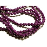 20pc - Perles de Pierre - Jade Boules 6mm Violet Prune - 4558550089670 
