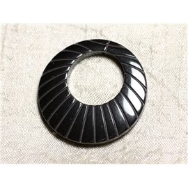 Donut Stone Pendant - Ematite incisa 39 mm con foratura - 4558550032638 
