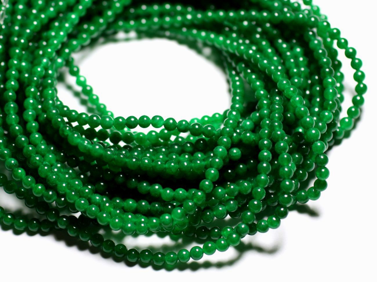 40pc - Perles de Pierre - Jade Boules 4mm Vert impérial -  4558550089793 