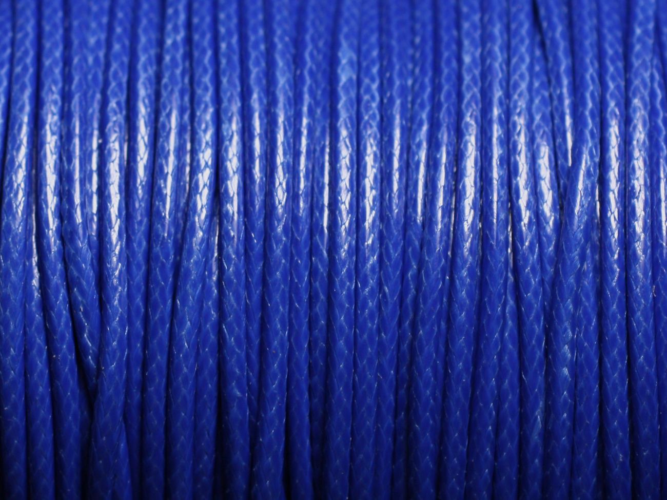 5 mètres - Cordon coton ciré enduit Rond 2mm Bleu Roi - 4558550088376 