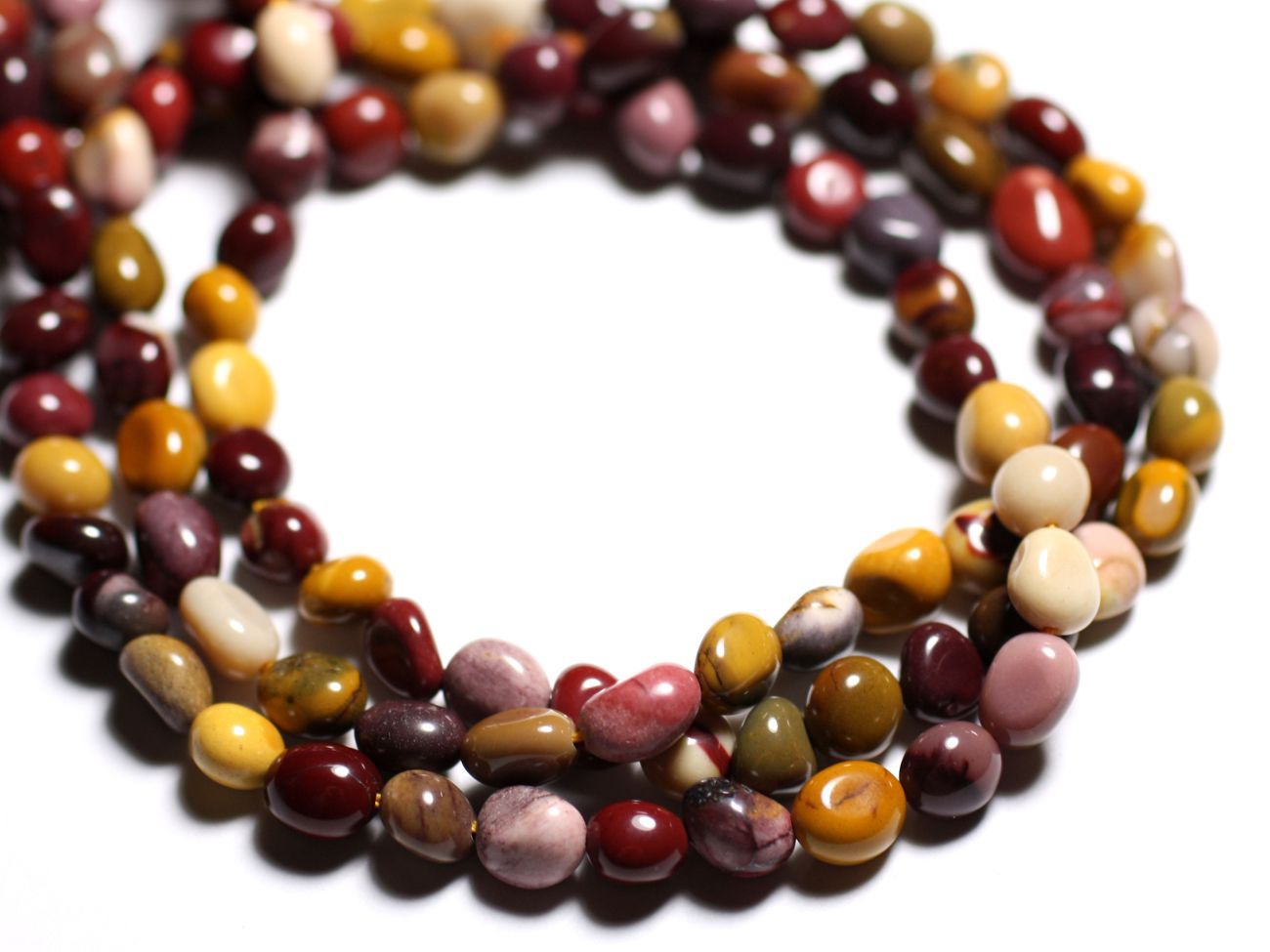 5pc - Perles de Pierre - Jaspe Mokaite Olives Nuggets 8-13mm - 4558550089533