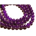 10pc - Perles de Pierre - Jade Boules 10mm Violet - 4558550089724 