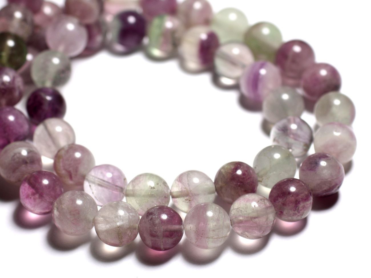4pc - Perles de Pierre - Fluorite Multicolore Boules 12mm - 4558550089465 