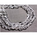 10pc - Perles de Pierre - Cristal de Roche Quartz Olives Nuggets 7-10mm - 4558550089519 