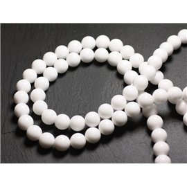 40pc - Cuentas de piedra - Bolas de jade 4mm blanco opaco - 4558550089557