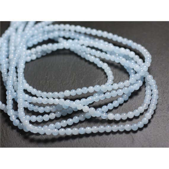 40pc - Perles de Pierre - Jade Boules 4mm Bleu clair -  4558550089595 