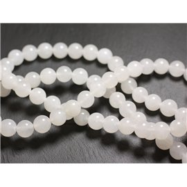 40pc - Stone Beads - Jade Balls 4mm Transparent White - 4558550089601