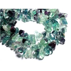 30pc - Multicolored Fluorite Stone Beads - Large seed beads 6-18mm - 4558550089212 
