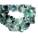 30pc - Perles de Pierre Fluorite Multicolore - Grosses rocailles chips 6-18mm - 4558550089212 