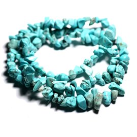 40pc - Perles de Pierre - Turquoise synthèse Grosses rocailles chips 6-16mm - 4558550089243 