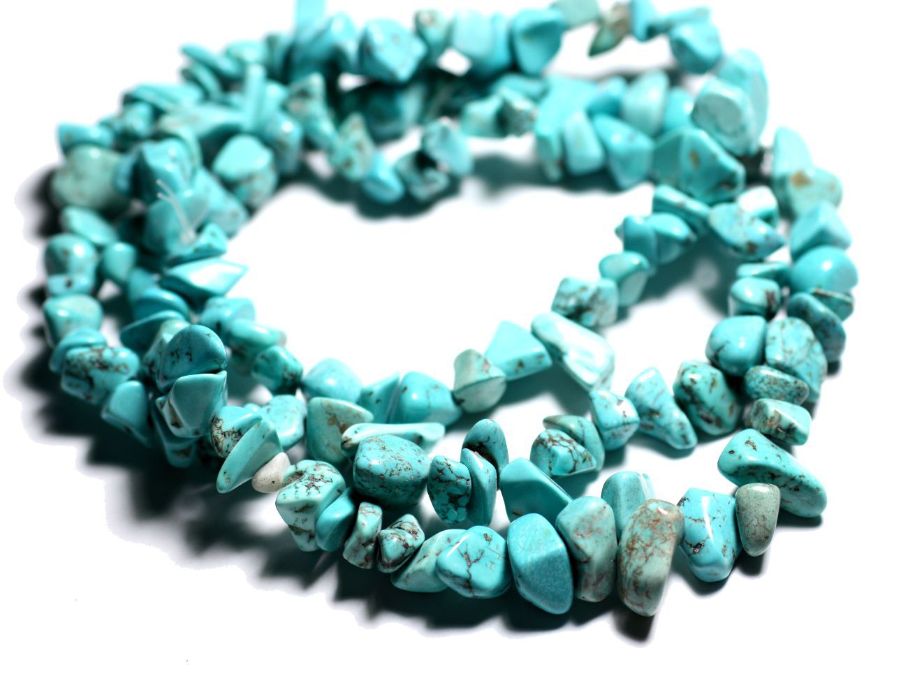 40pc - Perles de Pierre - Turquoise synthèse Grosses rocailles chips 6-16mm - 4558550089243 