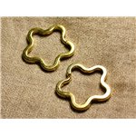 20pc - Anneaux Porte Clefs Métal doré qualité Fleur 34mm   4558550008350 