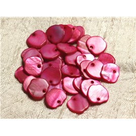 10pc - Mother of Pearl Pendants Charms Apples 12mm Red Pink 4558550003782 