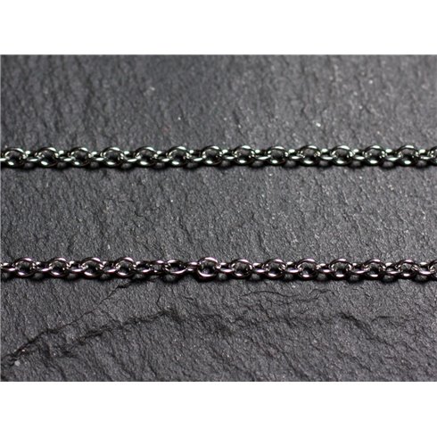 5 mètres - Chaîne Mailles Acier inoxydable 316L - Ovales 2.4x2x0.5mm - 4558550088864