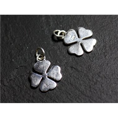 1pc - Breloque Pendentif Argent 925 Trèfle 4 feuilles 16mm - 4558550086655 