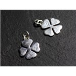 1pc - Breloque Pendentif Argent 925 Trèfle 4 feuilles 16mm - 4558550086655 