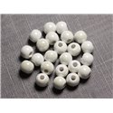 10pc - Perles Céramique Porcelaine Boules 8mm Blanc irisé - 4558550088635