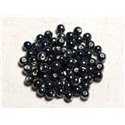 10pc - Perles Ceramique Porcelaine Boules 6mm Noir bleu nuit irisé - 7427039735308