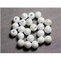 10pc - Perles Ceramique Porcelaine Boules 10mm Blanc irisé - 4558550088697