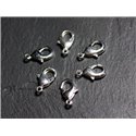 10pc - Fermoirs Mousquetons 15x8mm Métal Argenté Qualité -  4558550088550 