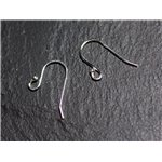 1 paire - Crochets Boucles d'Oreilles Argent massif 925 18x12mm -  4558550088536 