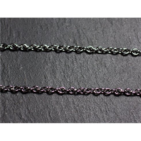 1 mètre - Chaîne Mailles Acier inoxydable 316L - Ovales 2.8 x 2.3 x 0.6mm - 4558550088482