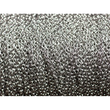 1 mètre - Chaîne Mailles Acier inoxydable 316L - Ovales 2.4x2x0.5mm - 4558550088475 