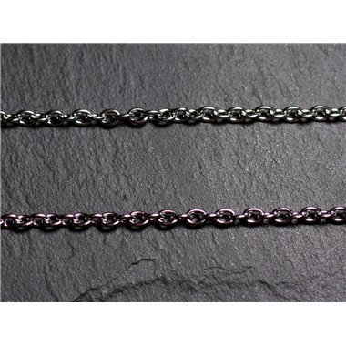 1 mètre - Chaîne Mailles Acier inoxydable 316L - Ovales 4x3x0.8mm - 4558550088499 