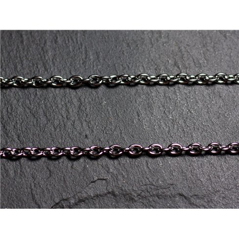 1 mètre - Chaîne Mailles Acier inoxydable 316L - Ovales 4x3x0.8mm - 4558550088499 
