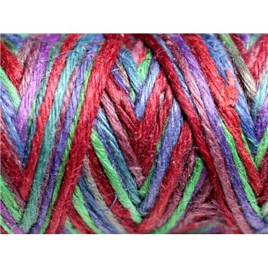 3 mètres - Cordon Ficelle Chanvre 1.5mm Multicolore - Bordeaux Bleu Vert Violet - 4558550083777 