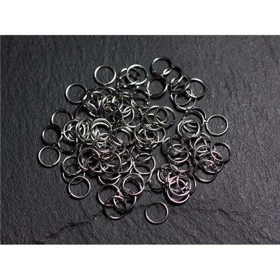 100pc - Anneaux Ouverts Acier Chirurgical 6mm - 4558550023438 