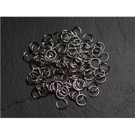 200pc - Anelli aperti placcati argento 7 x 0,7 mm 4558550020017 