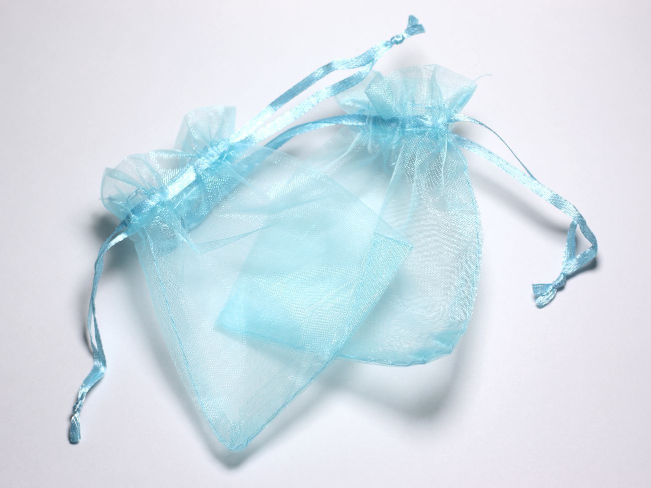 100pc - Sacs Pochettes Cadeaux Bijoux Tissu Organza 10x8cm Bleu Turquoise - 4558550088468 