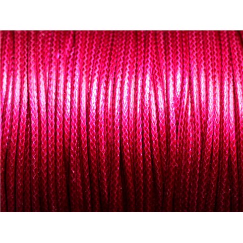 5 mètres - Cordon coton ciré enduit Rond 2mm Rose Fuchsia - 4558550088291 