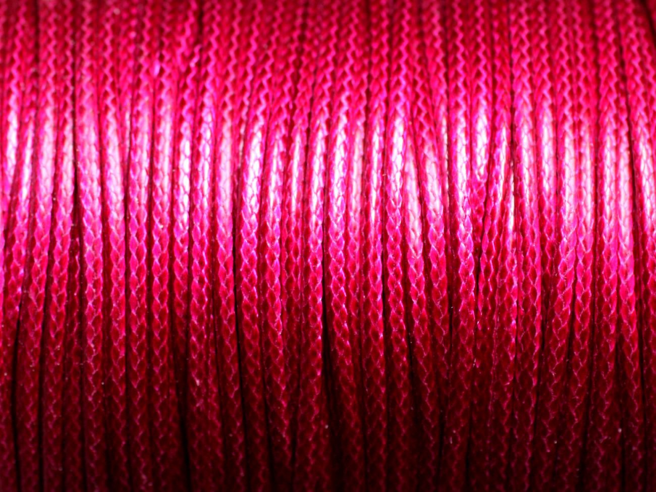 5 mètres - Cordon coton ciré enduit Rond 2mm Rose Fuchsia - 4558550088291 