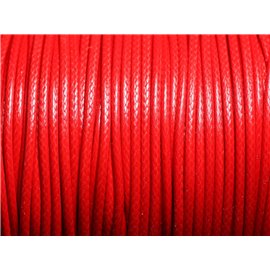 5 metri - Cordino in cotone cerato rivestito Rotondo 2 mm Rosso brillante - 4558550088307 