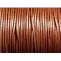 5 metres - Fil corde cordon coton ciré 2mm Marron Noisette - 7427039735209