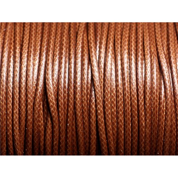 5 metres - Fil corde cordon coton ciré 2mm Marron Noisette - 7427039735209