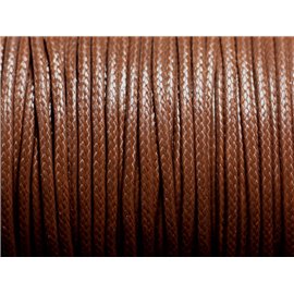 5 meters - Coated waxed cotton cord Round 2mm Chocolate Brown - 4558550088321 