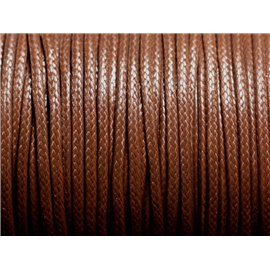 5 metri - Cordino in cotone cerato rivestito Rotondo 2 mm Chocolate Brown - 4558550088321 