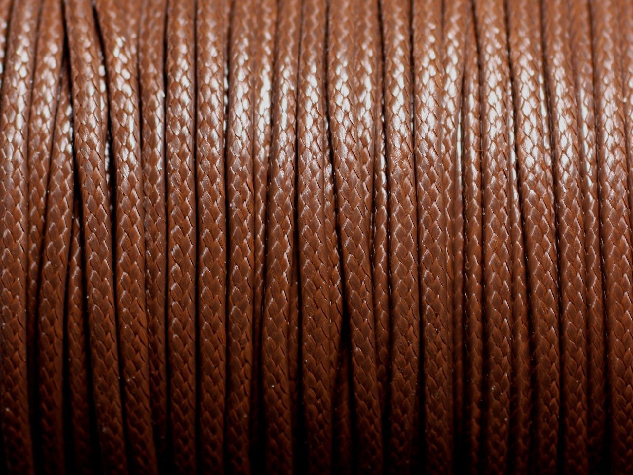 5 mètres - Cordon coton ciré enduit Rond 2mm Marron Chocolat - 4558550088321 