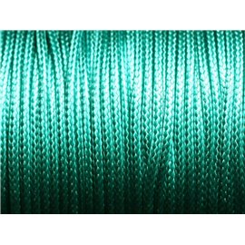 5 metri - Cordino in cotone cerato rivestito Rotondo 2 mm Verde smeraldo Turchese - 4558550088383 