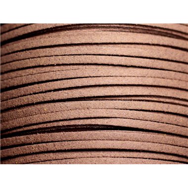 5 metres - Cordon Laniere Suedine Daim 3mm Marron Taupe - 4558550088437 