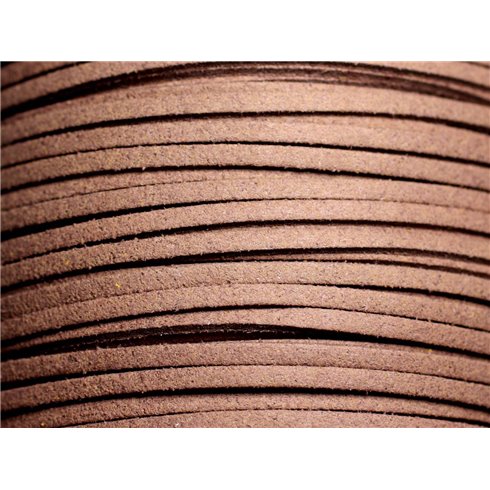 5 mètres - Cordon Lanière Suédine 3mm Marron Taupe - 4558550088437 