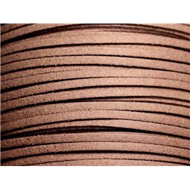 5 metri - Laccetto in pelle scamosciata 3 mm Taupe Brown - 4558550088437 